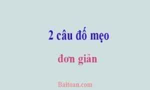 2 câu đố mẹo đơn giản