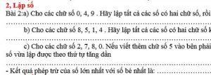 Bài toán Lập số - Bồi dưỡng HSG lớp 1