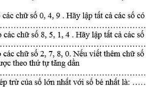 Bài toán Lập số - Bồi dưỡng HSG lớp 1