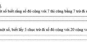 Bài toán Tìm số – Bồi dưỡng HSG lớp 1