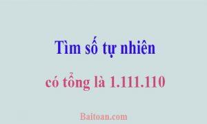 Tìm số tự nhiên có tổng là 1.111.110