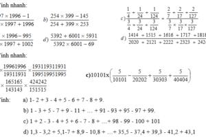 Tính nhanh bài tập phép trừ và phép chia