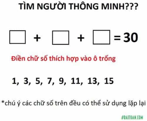 Tìm người thông minh điền vào các ô trống