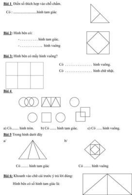 23 bài toán đếm hình dành cho học sinh lớp 1