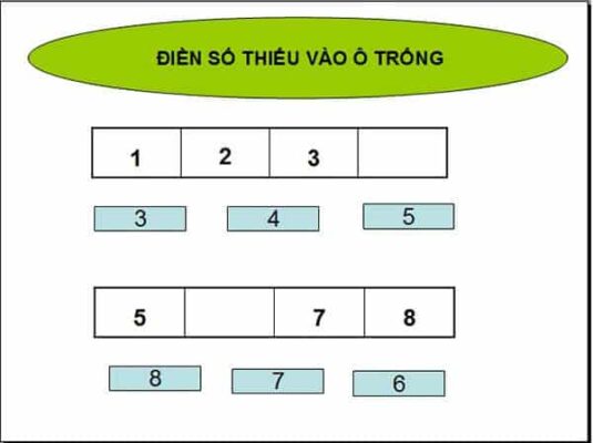 Điền số còn thiếu vào ô trống - Bài toán cho trẻ 5 tuổi