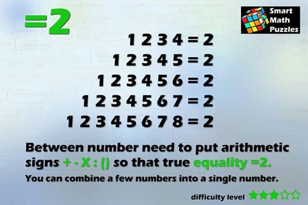 Làm thể nào để 12345678 = 2?