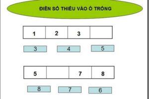 Bài toán điền số còn thiếu vào ô trống cho trẻ 5 tuổi