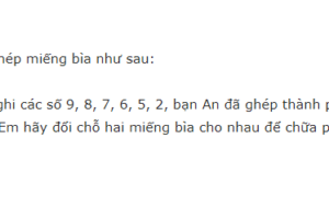 Bài toán ghép miếng bìa thành phép tính đúng