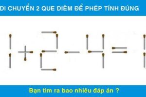 Vài bài toán di chuyển 2 que diêm để phép tính đúng