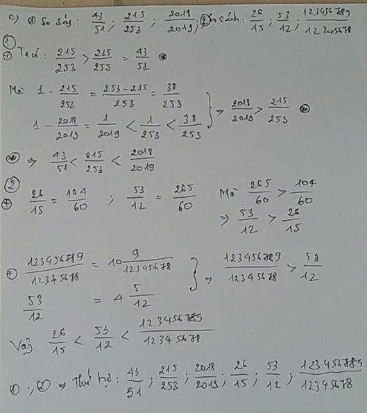 Giải bài toán so sánh, sắp xếp thứ tự các phân số-2
