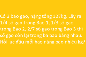 Bài toán tìm số cân nặng của bao gạo - Toán lớp 5