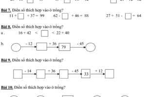 13 bài toán điền số cho học sinh lớp 1