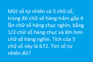 Giải bài toán tìm số tự nhiên có 5 chữ số - Toán tiểu học