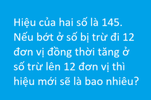 Bài toán lớp 3 tìm hiệu của hai số