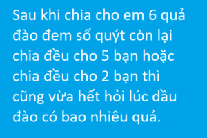 Bài toán tìm số quả đào lúc đầu - Toán tiểu học