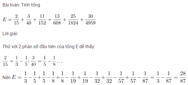 Bài toán tính tổng của học sinh lớp 5