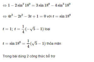 Bài toán tìm Sin18 độ bằng nhiều cách