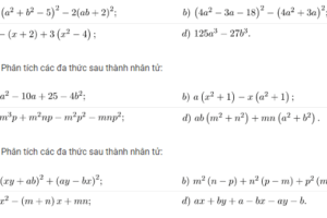 Một số bài tập phân tích đa thức thành nhân tử - Toán lớp 8