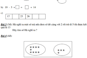 Đề thi học sinh giỏi Toán lớp 1 (mẫu)