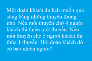 Bài toán thuyền chở khách du lịch - Toán tiểu học nâng cao