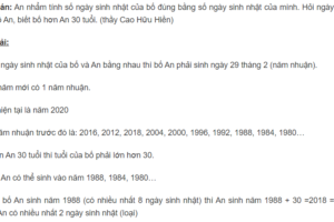 Bài toán tìm ngày sinh nhật của bố An - Toán lớp 3