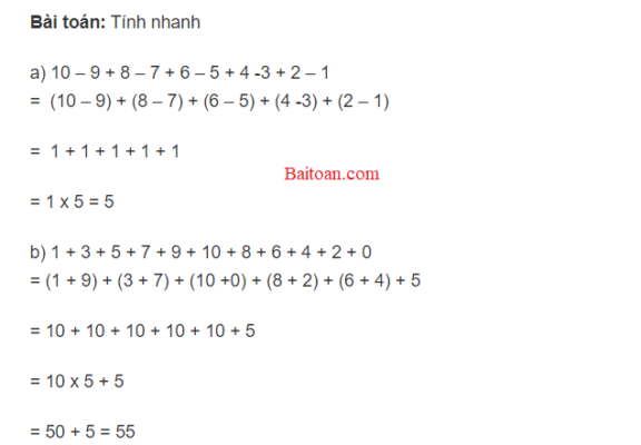 Giải bài toán tính nhanh lớp 2