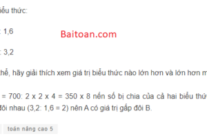 Bài tập so sánh giá trị của 2 biểu thức