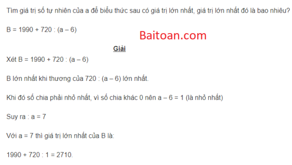 Tìm giá trị để biểu thức có giá trị lớn nhất