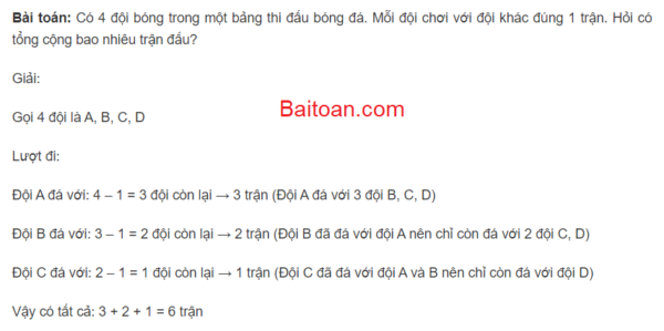 Bài toán tính số trận đấu - Toán nâng cao lớp 2