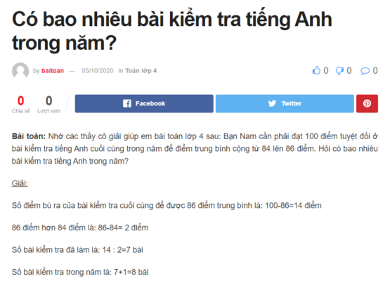 Có bao nhiêu bài kiểm tra tiếng Anh trong năm?