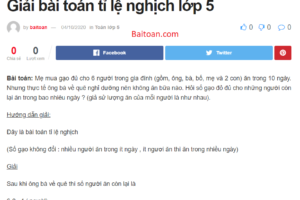 Giải bài toán tỉ lệ nghịch lớp 5