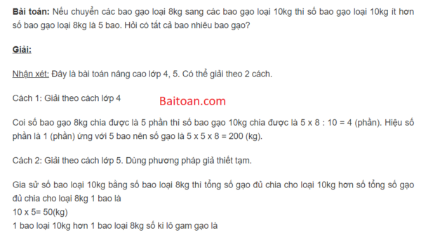 Hỏi có tất cả bao nhiêu bao gạo?