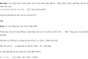 Tính tổng tất cả các chữ số của số tự nhiên gồm các số tự nhiên liên tiếp từ 1 đến 2020