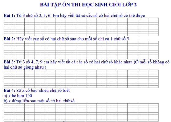 100 bài toán ôn thi học sinh giỏi lớp 2