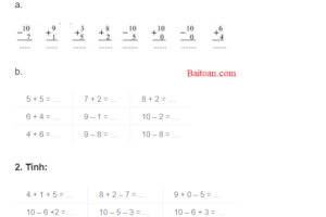 11 bài toán ôn thi học kì 1 môn Toán lớp 1