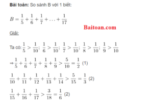 Bài toán so sánh tổng dãy số với 1