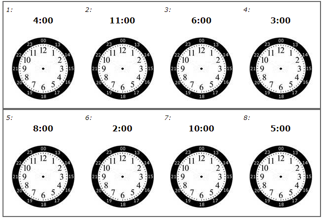 Bài toán đọc và viết thời gian theo giờ ở đồng hồ kim